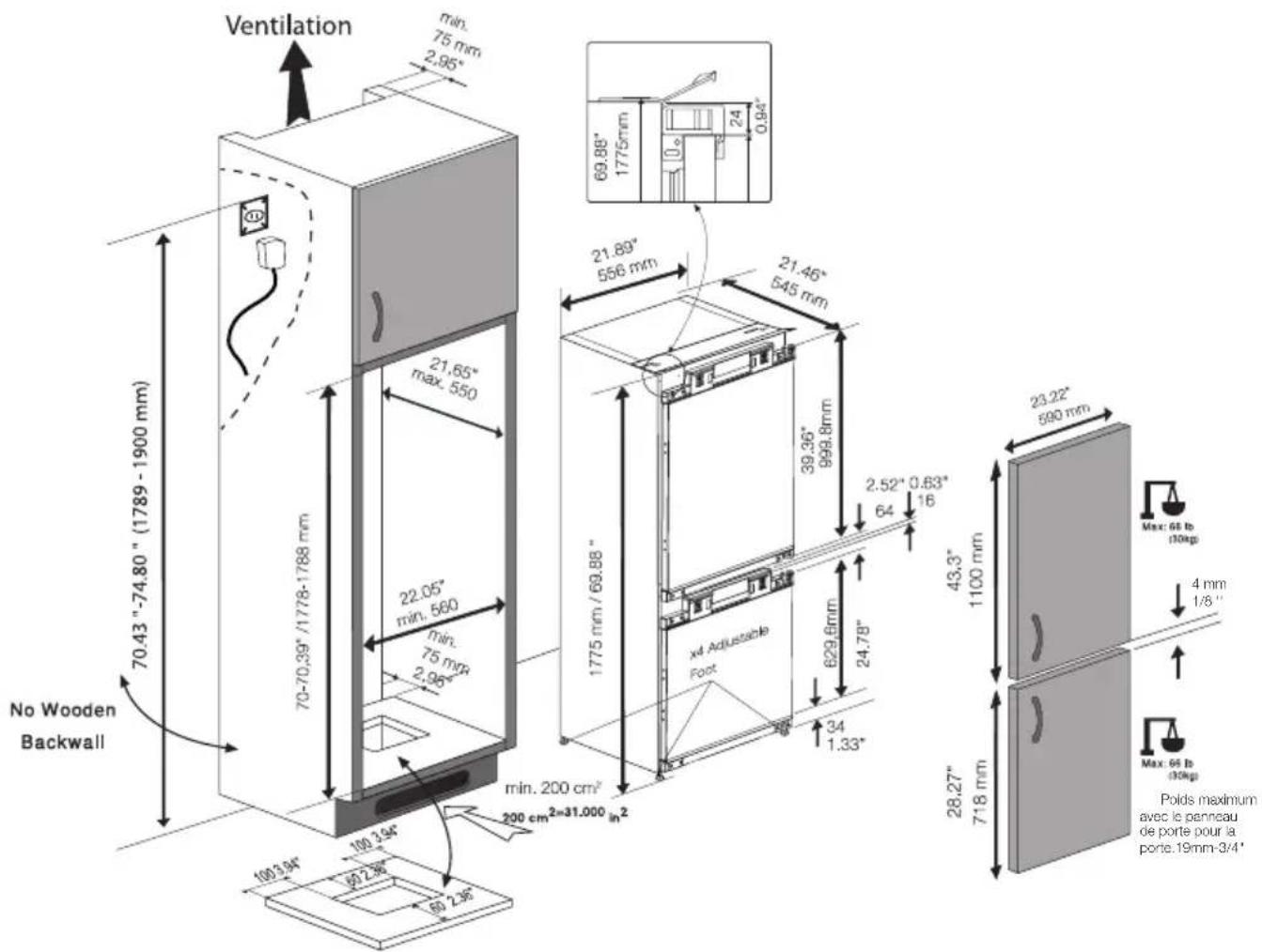 BLOMBERG BRFB 1050 FFBIN - Réversibilité des portes - 5