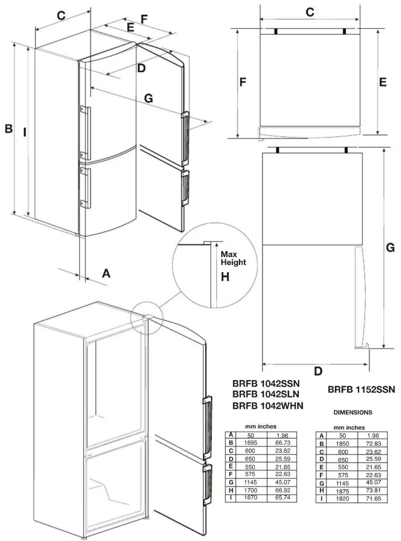 BLOMBERG BRFB 1042 WHN - Réversibilité des portes - 2