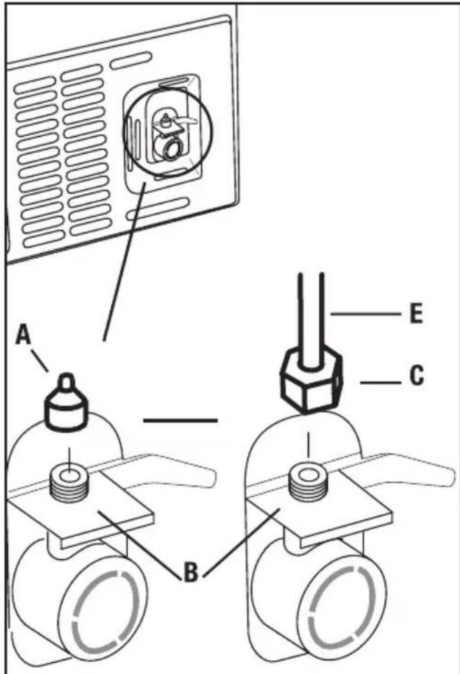BLOMBERG BRFD 2650 SSN - Connecting the water hose to the refrigerator - 2