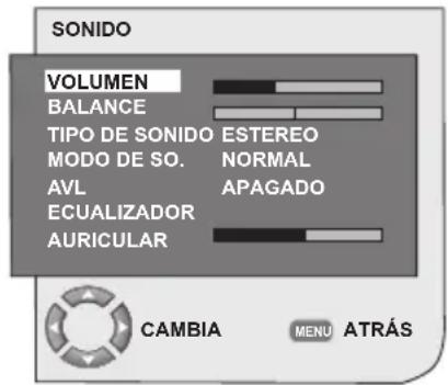 OKI B32AHP - 7.1-Ajuste del menu SONIDO - 2