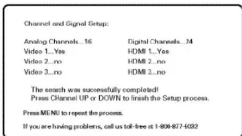 SANYO DP46841 - ÉCRAN DE CONFIGURATION DE CHÂINE ET SIGNAL - 1