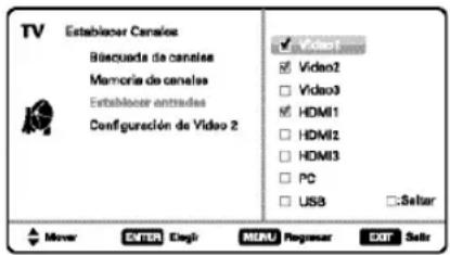 SANYO DP46841 - Establecer entradas - 1