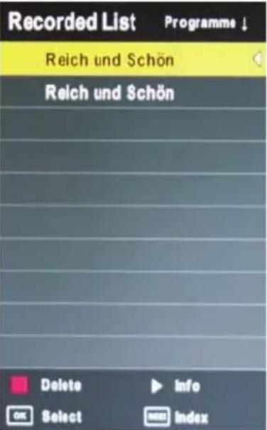 XORO HTC 2433 HD - Information about a recorded file - 2
