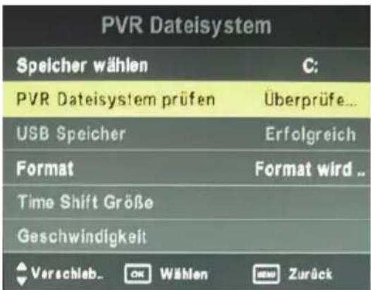 XORO HTC 2433 HD - Vérifier le système de fichiers PVR - 1