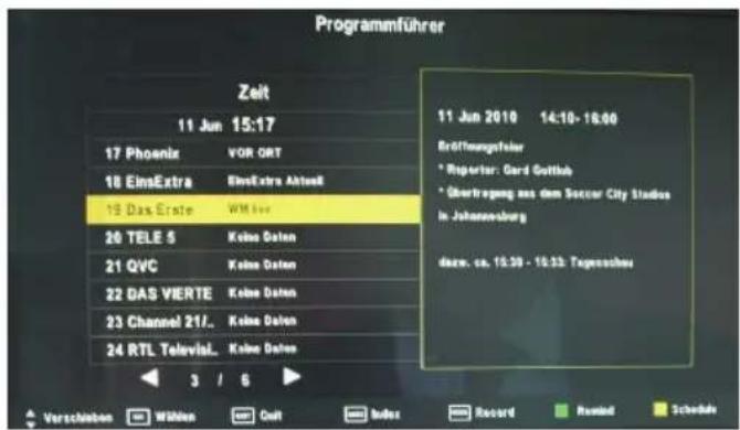 XORO HTC 2433 HD - Aufnahmeprogrammierung aus EPG Heraus - 1