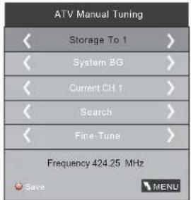 HAIER LET46C800HF - 3) Sintonización manual de ATV: - 1