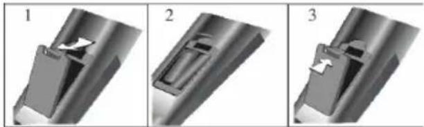 HAIER LET24T1000HF - Batterien in die Fernbedienung einsetzen - 1