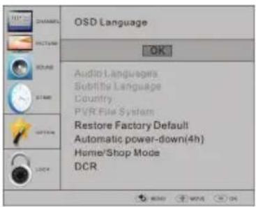 HAIER LET24T1000HF - MENÚ DE OPCIONES - 1