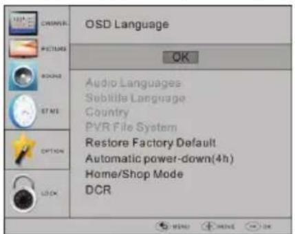 HAIER LET24T1000HF - OPTIONSMENÜ - 1