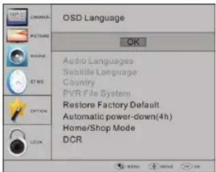 HAIER LET19T1000H - OPTIONSMENU - 1