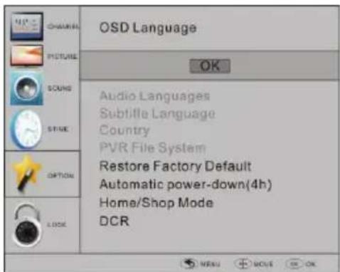 HAIER LET19T1000H - INSTELMENU - 1