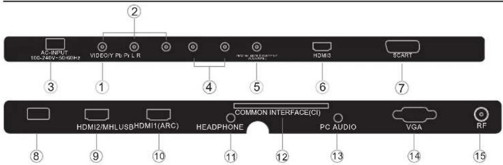 HAIER LE50M600CF - Rear/Side Sockets - 1
