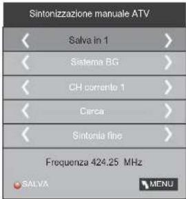 HAIER LE50M600CF - 3) Sintonizzazione manuale ATV: - 1
