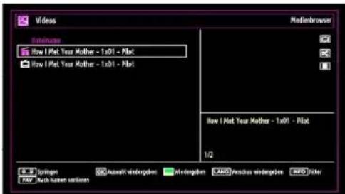 SCHAUB LORENZ 32LT33 - Anzeigen von Videos über USB - 1