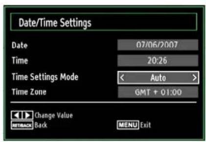 SCHAUB LORENZ 32LT33 - Configuring Date/Time Settings - 1
