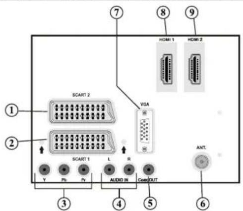 SCHAUB LORENZ 32LT32 - Visualizzazione delle connessioni del lato posteriore - 1