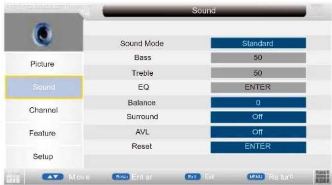 Sunstech TLEXI1663HD - Sound Menu - 1