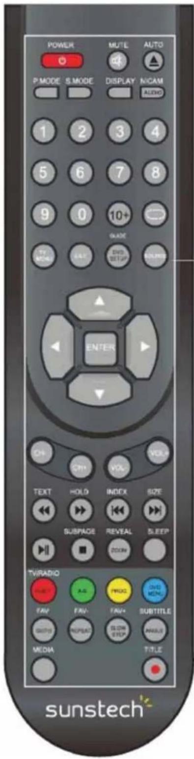 Sunstech TLEXI1663HD - Instructions sur la Telecommande en mode DTV - 1