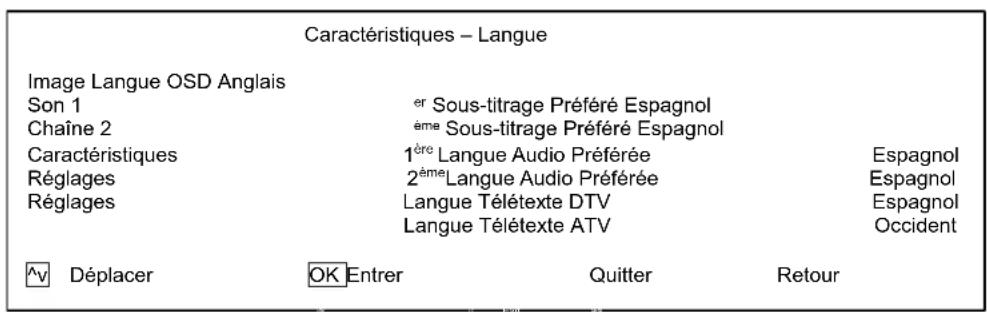 Sunstech TLEXI1663HD - Menu Caracteristiques - 1