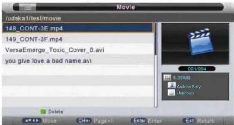 Sunstech TLEXI1663HD - Menu Filme - 2