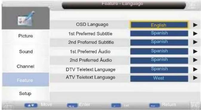 Sunstech TLEXI1663HD - Linguagem - 1