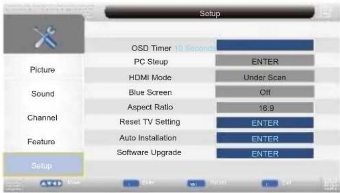 Sunstech TLEXI1663HD - Menu de Configuração - 1