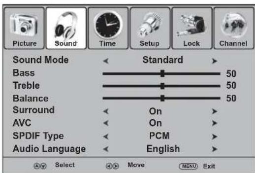 Dynex DXLCD3209 - Sound menu (Menu son) - 1
