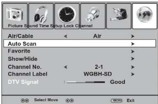 Dynex DXLCD3209 - Para memorizar canales si la fuente de senal de TV es Aire (antena): - 2