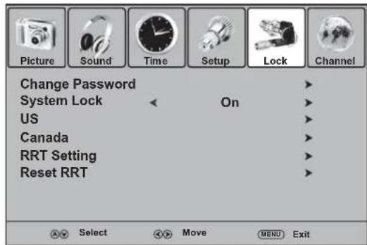 Dynex DXLCD3209 - Lock menu - 1
