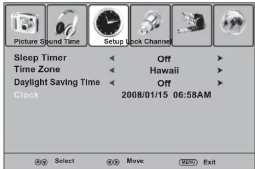Dynex DXLCD3209 - Pour régler l'horloge : - 1