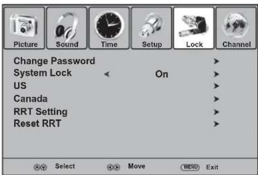 Dynex DXLCD3209 - Lock menu (Menu verrouillage) - 1
