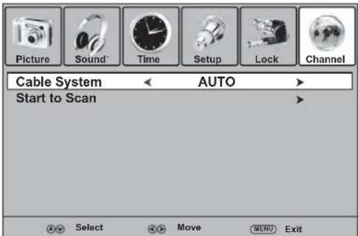 Dynex DXLCD3209 - Pour memoriser les canaux quand la source du signal TV est sur Cable [Cable] (TV cablee ou par satellite): - 3