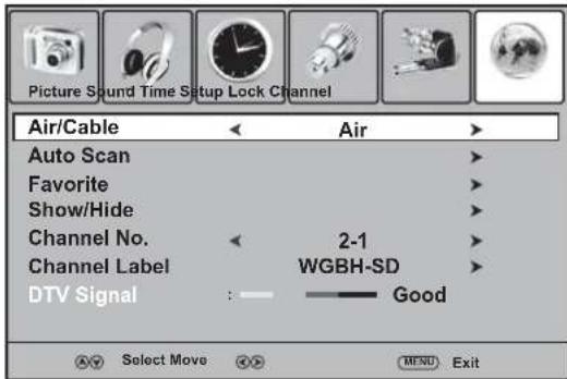 Dynex DXLCD3209 - Para memorizar canales si la fuente de senal de TV es Aire (antena): - 1
