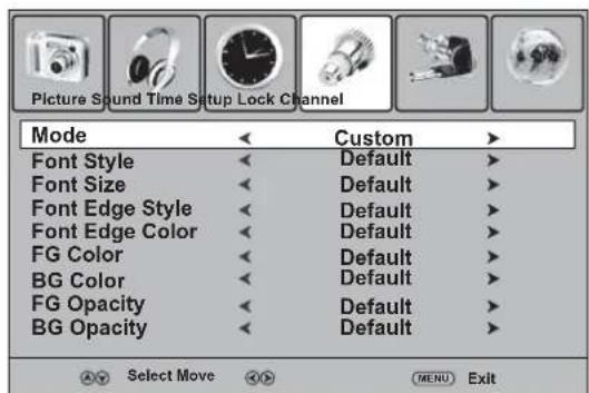 Dynex DXLCD3209 - To customize closed caption styles: - 1