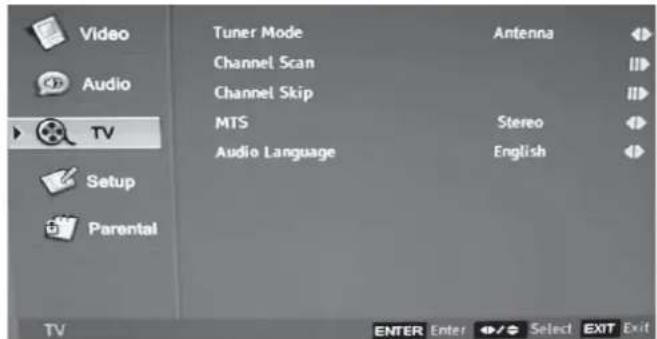 Dynex DXLCD19 - TV menu (Menu TV) - 1