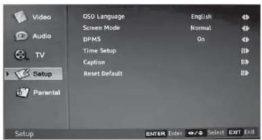 Dynex DXLCD19 - Setup menu - 1