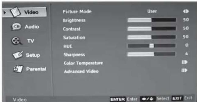 Dynex DXLCD19 - Menús de pantalla - 1
