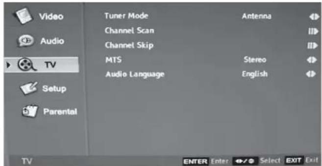 Dynex DXLCD19 - TV menu - 1
