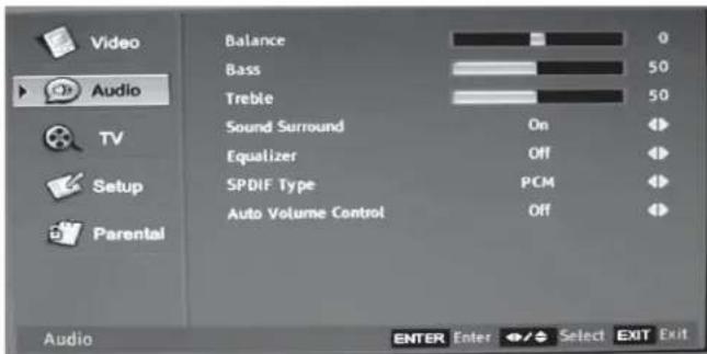 Dynex DXLCD19 - Menu de Audio - 1