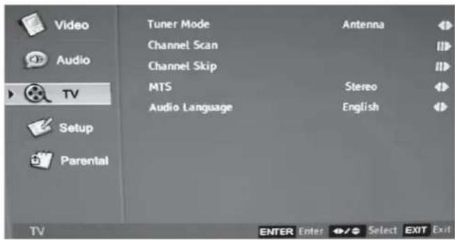 Dynex DXLCD19 - Menu de TV - 1