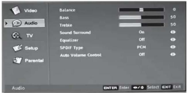 Dynex DXLCD19 - Audio menu (Menu audio) - 1