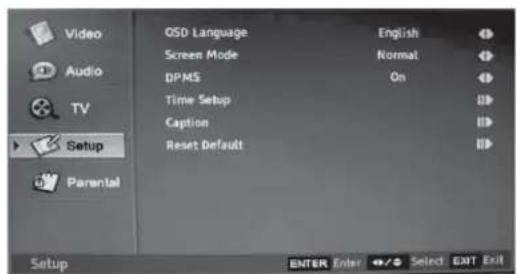 Dynex DXLCD19 - Menu de configuración (Setup) - 1