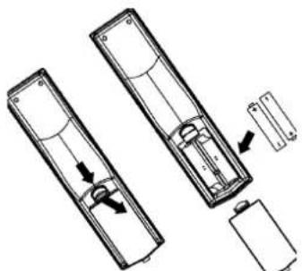 Dynex DLCD37 - Installation des piles de la télécommande - 1