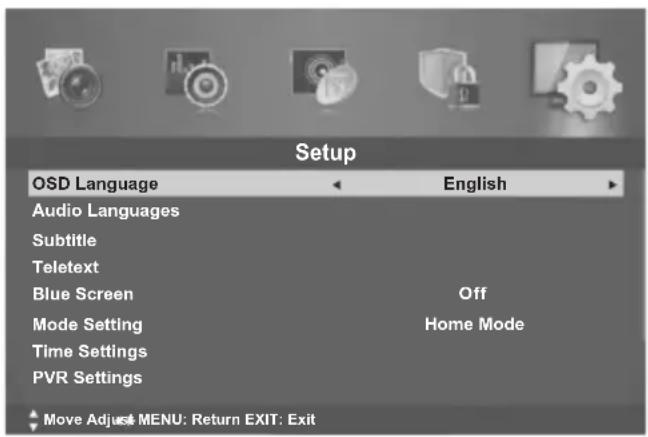 CHANGHONG LED40E1090H - Configuring the Setup Menu - 1