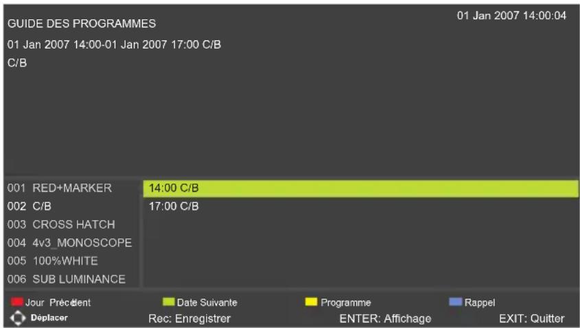 CHANGHONG LED40E1090H - GUIDE DES PROGRAMMES (en mode DTV) - 1
