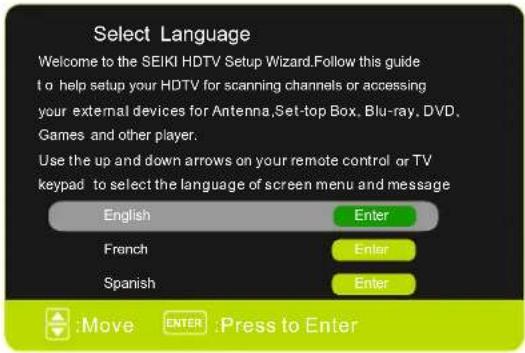 Seiki SC322TI - Select Language - 1