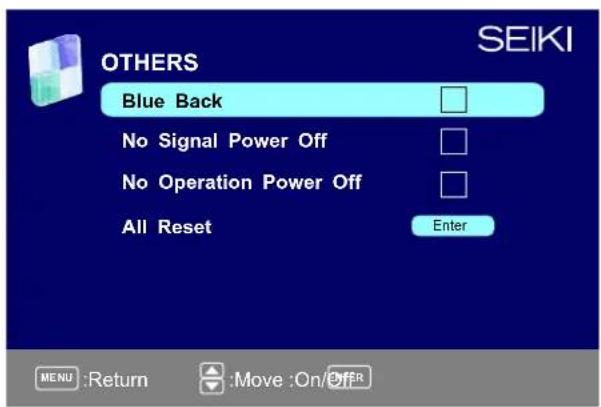 Seiki SC322TI - OTHERS MENU - 1