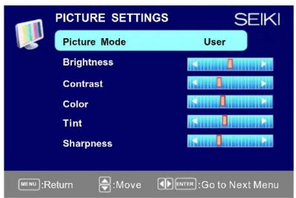 Seiki SC322TI - Configuración deImagen - 1