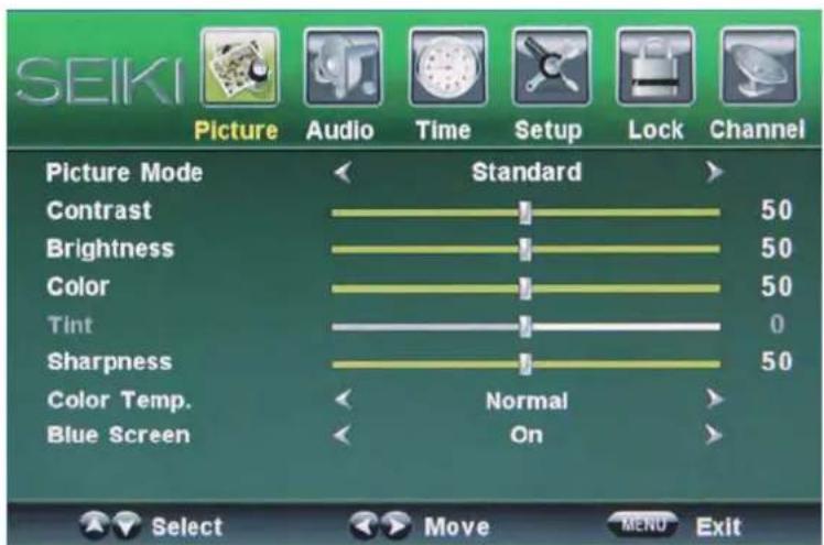 Seiki SC232FI - Picture menu - 1