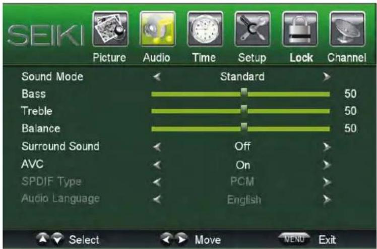 Seiki SC232FI - Menu Audio - 1